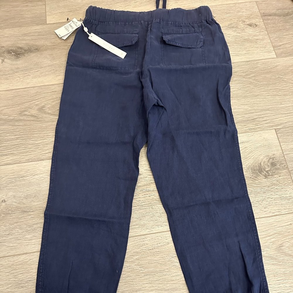 Caslon Linen Blend Cropped Cargo Pockets Jogger Pants Womens - Picture 6 of 7